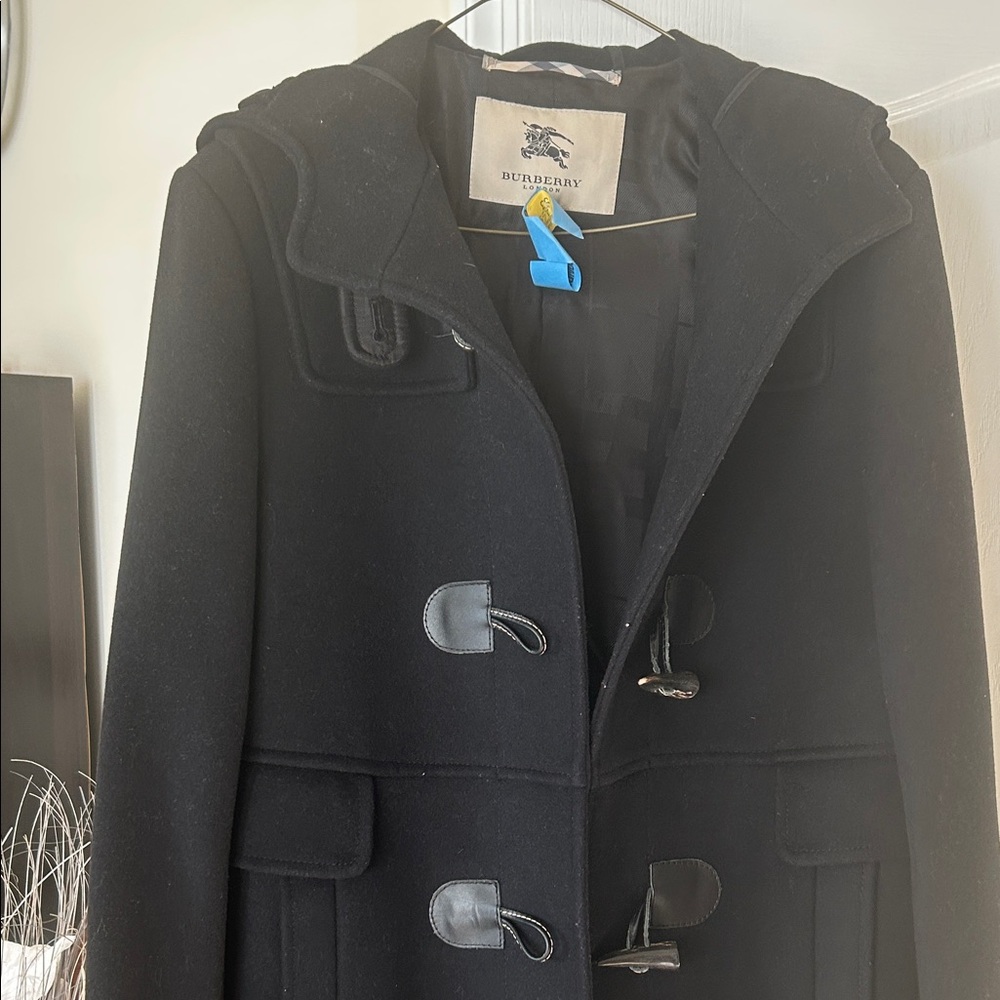 Burberry Black Hooded Trench Coat